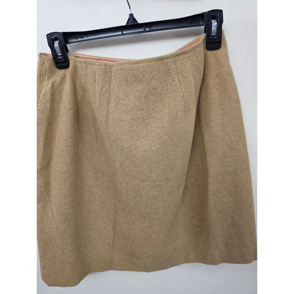 NY & Co Tan Fringe Wrap Skirt Size 8 – Wool Blend Boho Western Cowgirl Style - Picture 5 of 5